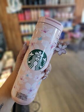 Starbucks cherry blossom Tumbler with Flower Charm